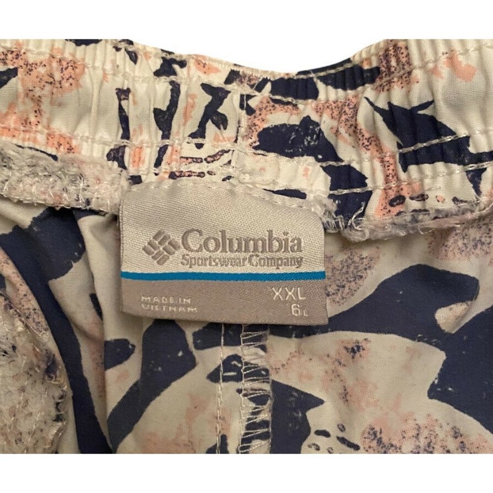 Columbia PFG Men’s Sword Fish Belted Swim Trunks Pink Blue Mesh Pockets Size XXL - Picture 3 of 5